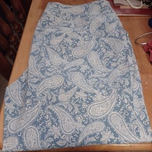 Blue  with white design on them